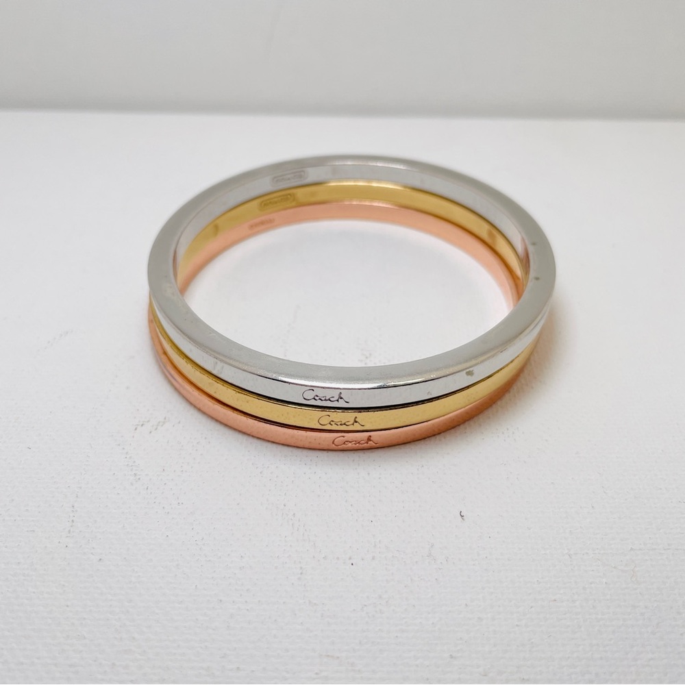 Coach Tri Color Stackable Bangle Bracelets - Picture 2 of 5